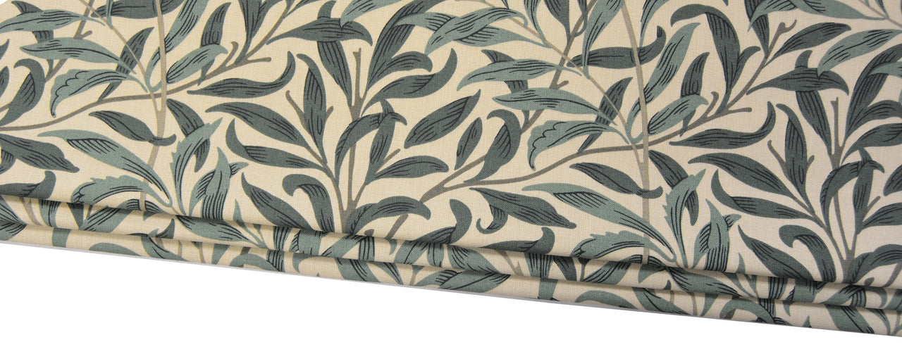 William Morris - Willow Bough - Taupe / Green - Made To Measure Professionally Made Roman Blind