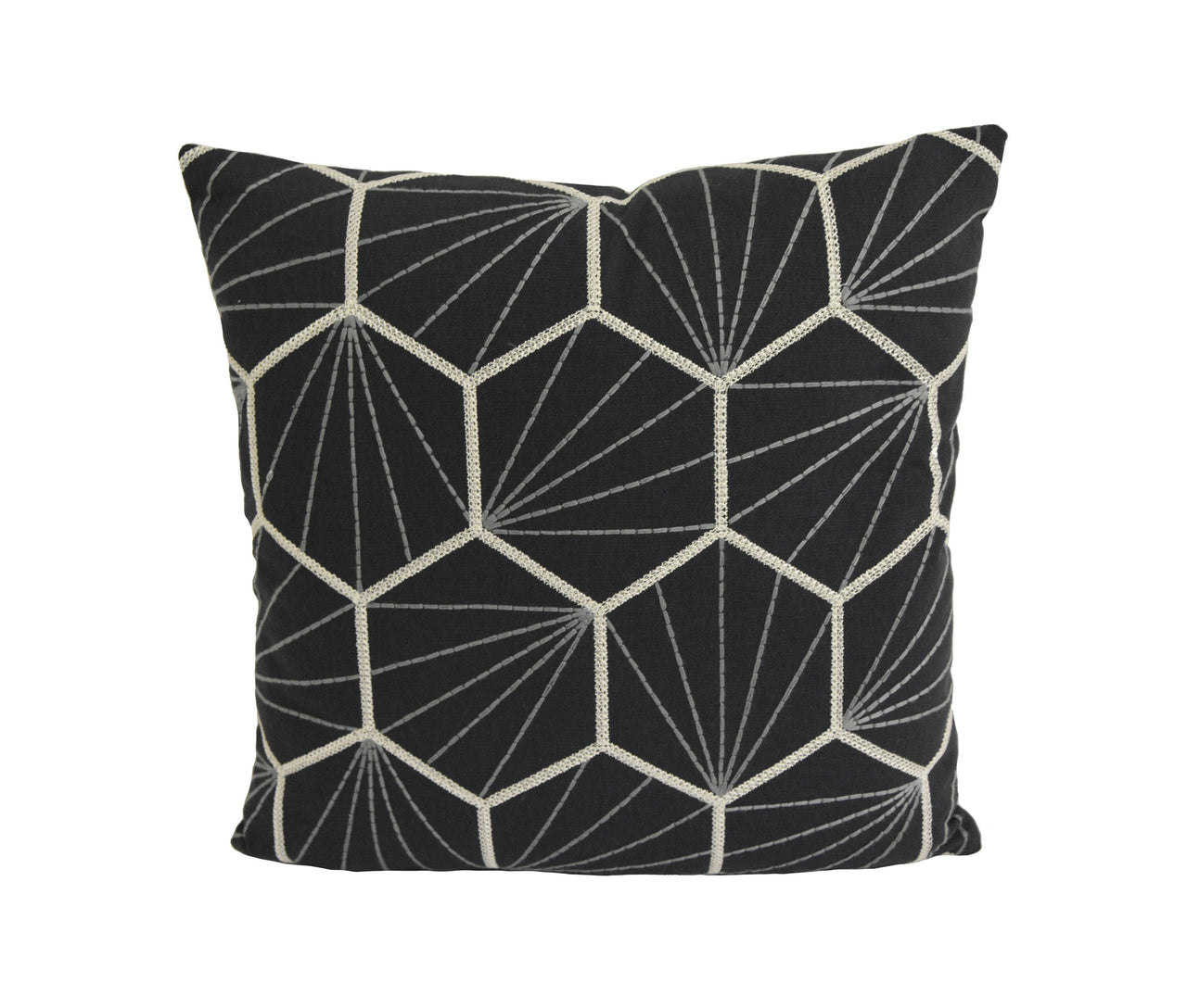 Scion - Aikyo - Midnight - Scandi & Japanese Geometric Embroidered Cushion Cover - Handmade Throw Pillow - Designer Home Decor