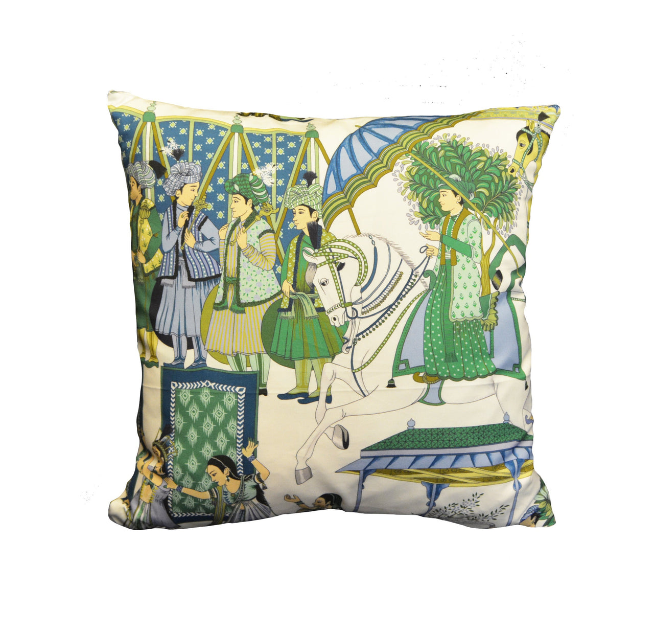 Manuel Canovas - Kalinda - Bleu de Prusse -  Vibrant Indian Inspired Designer Cushion Cover - Handmade Throw Pillow - Designer Home Decor