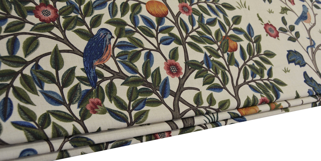 William Morris - Kelmscott Tree - Woad / Wine - Professionally Made Roman Blind Made to Measure