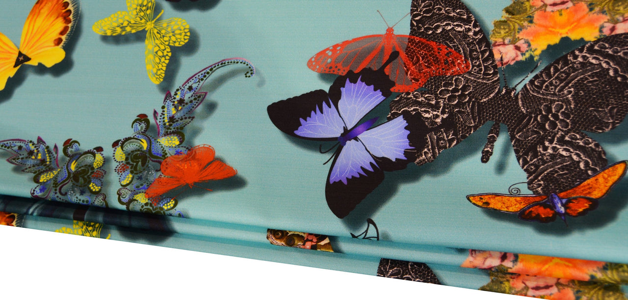 Christian Lacroix - Butterfly Parade - Lagon - Made To Measure Professionally Made Roman Blind