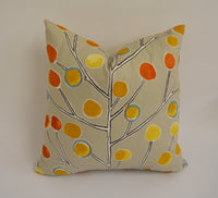 Thumbnail for Scion - Berry Tree - Neutral / Tangerine / Powder Blue / Lemon - Artistic Colourful Tree Cushion Cover - Handmade Throw Pillow Designer Home