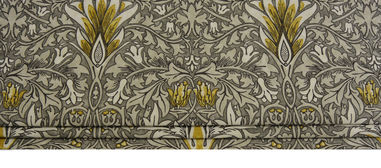 William Morris - Snakeshead - Pewter / Gold  - Made To Measure Professionally Made Roman Blind