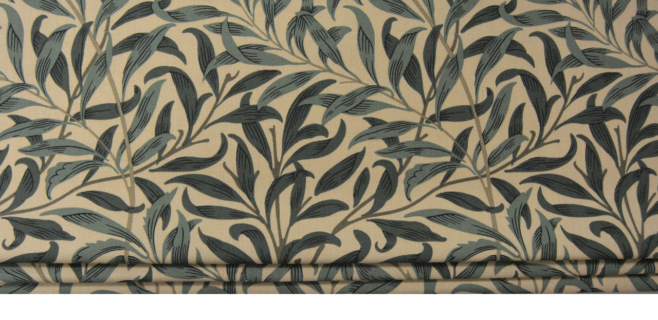 William Morris - Willow Bough - Taupe / Green - Made To Measure Professionally Made Roman Blind