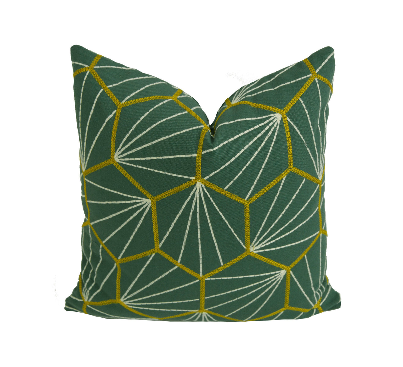 Scion - Aikyo - Forest - Scandi & Japanese Geometric Embroidered Cushion Cover - Handmade Throw Pillow - Designer Home Decor