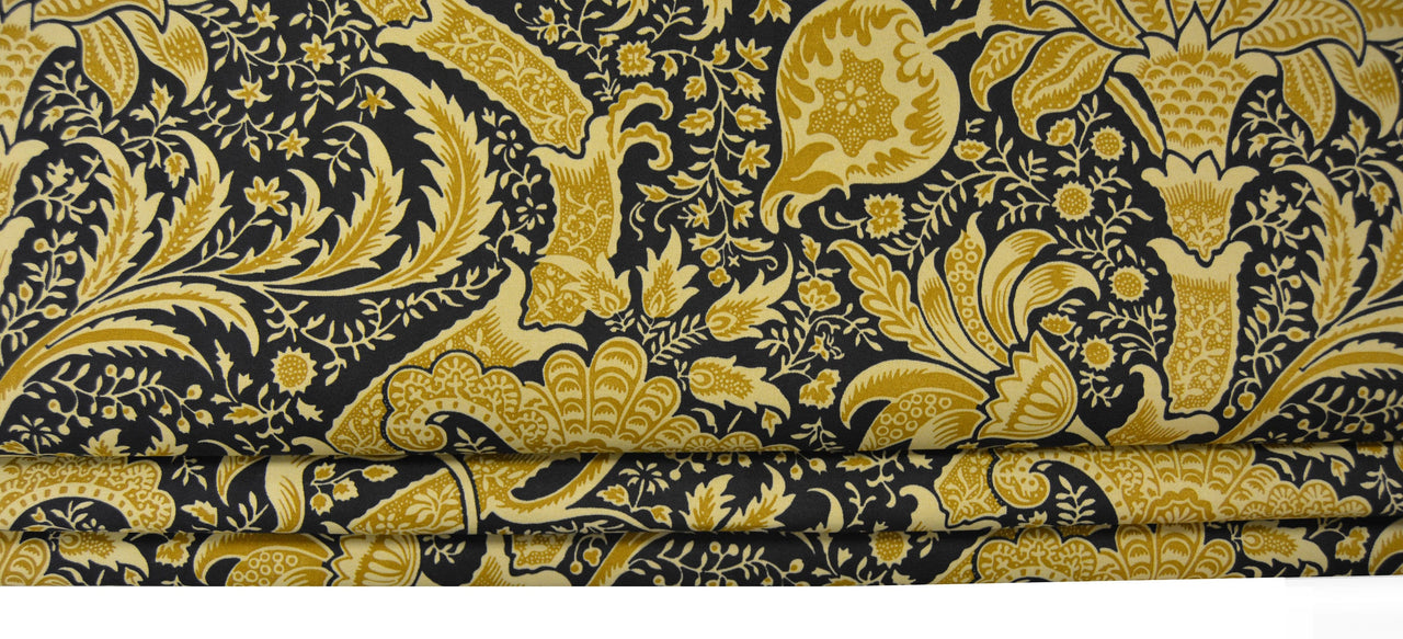 William Morris - Indian - Black & Gold - Made To Measure Professionally Made Roman Blind