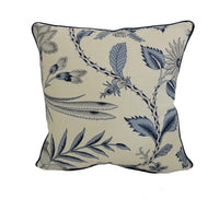 Thumbnail for Schumacher - Campagne - Bleu & Gris - Lush Lively French Floral Designer Cushion Cover - Handmade Throw Pillow - Designer Home Decor