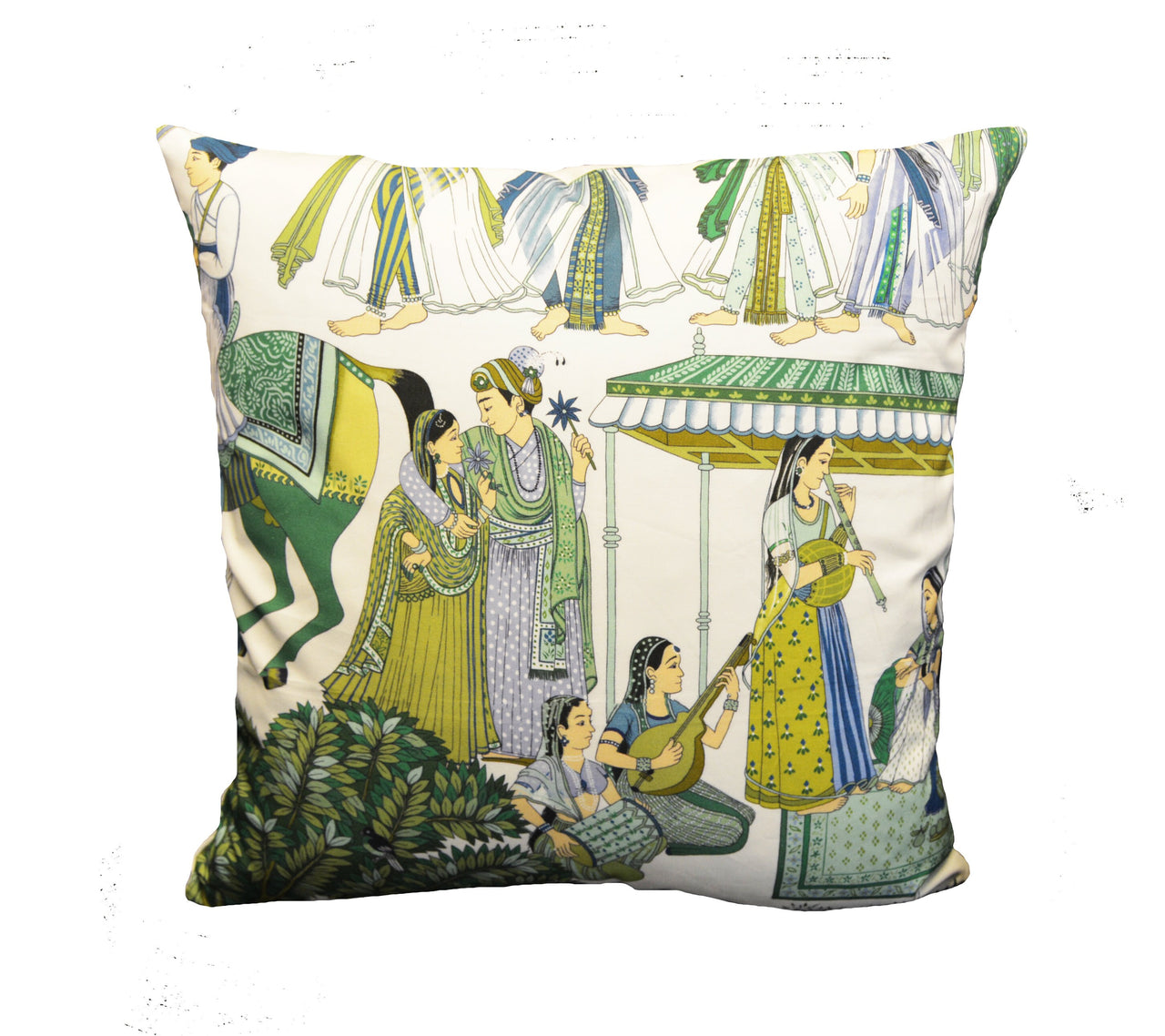 Manuel Canovas - Kalinda - Bleu de Prusse -  Vibrant Indian Inspired Designer Cushion Cover - Handmade Throw Pillow - Designer Home Decor