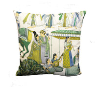 Thumbnail for Manuel Canovas - Kalinda - Bleu de Prusse -  Vibrant Indian Inspired Designer Cushion Cover - Handmade Throw Pillow - Designer Home Decor