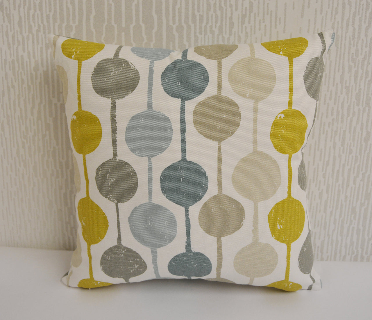 Scion - Taimi - Seaglass / Chalk / Honey - Cheerful Circles and Stripes Cushion Cover - Handmade Throw Pillow Designer Home Decor