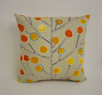 Thumbnail for Scion - Berry Tree - Neutral / Tangerine / Powder Blue / Lemon - Artistic Colourful Tree Cushion Cover - Handmade Throw Pillow Designer Home