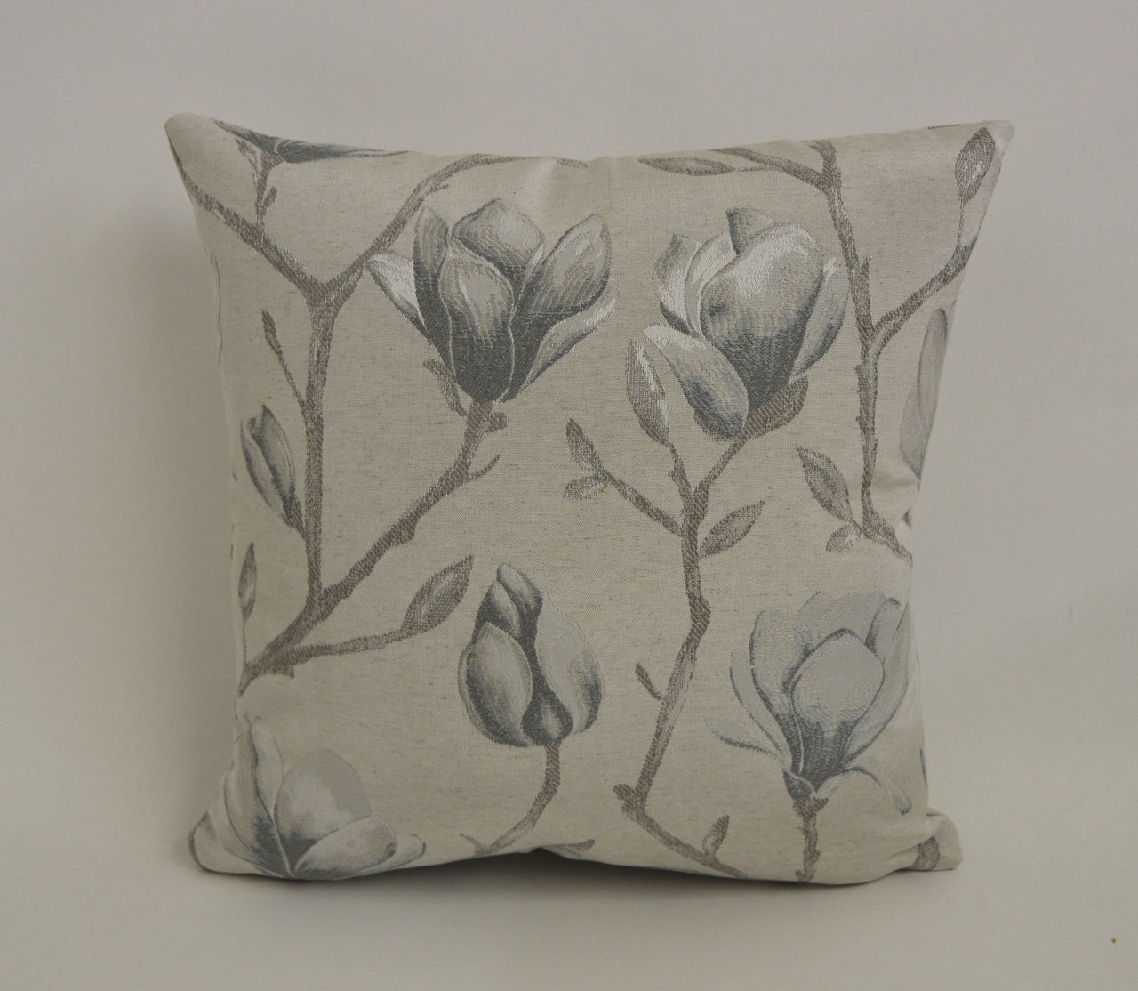 Voyage - Chatsworth - Dove - Magnificent Jacquard Magnolia Cushion Cover - Handmade Throw Pillow Designer Home Decor