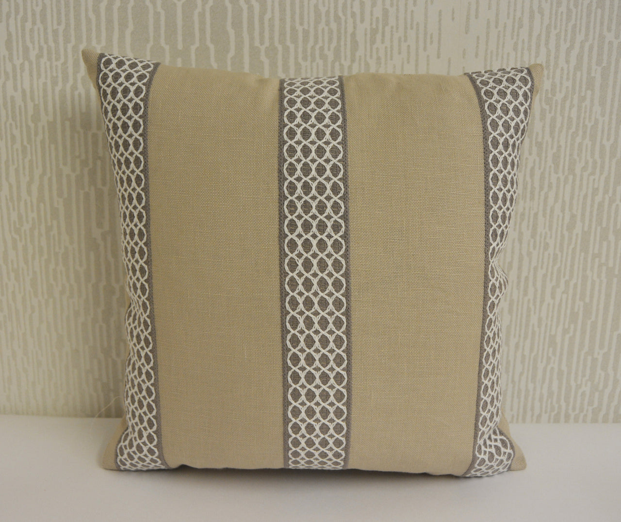 Clarke & Clarke - Lali - Pebble - Stunning Embroidered Cushion Cover Throw Pillow Designer Home Decor