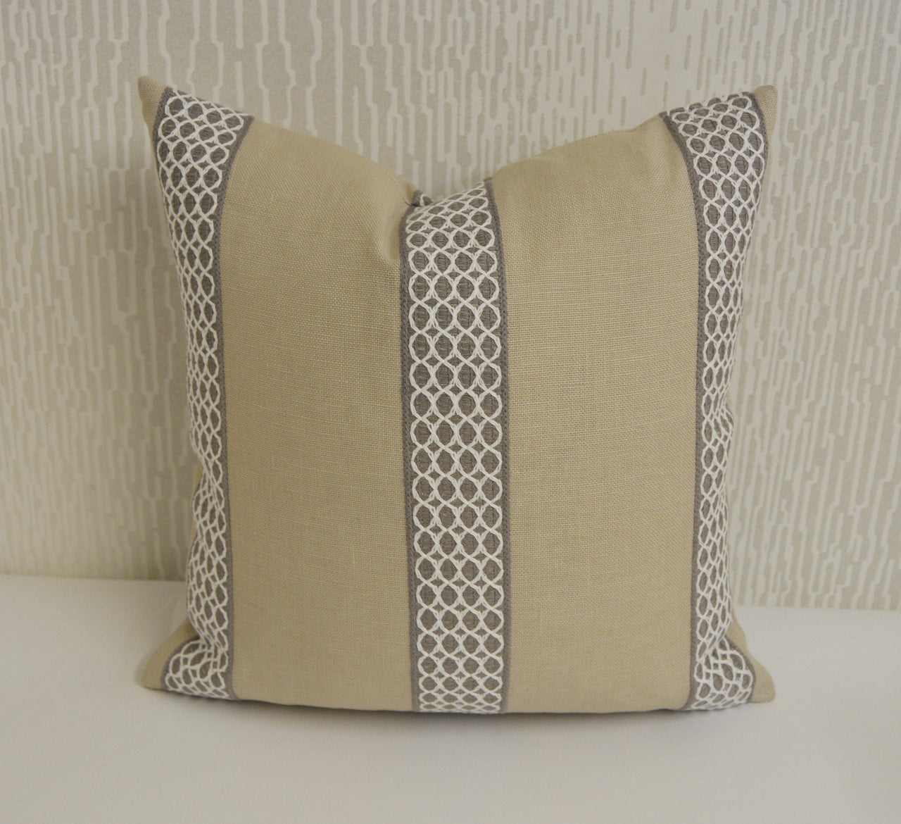 Clarke & Clarke - Lali - Pebble - Stunning Embroidered Cushion Cover Throw Pillow Designer Home Decor