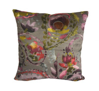 Thumbnail for Voyage Decoration - Shrabana - Lotus - Sumptuous Paisley Velvet Cushion Cover - Handmade Throw Pillow Designer Home Decor