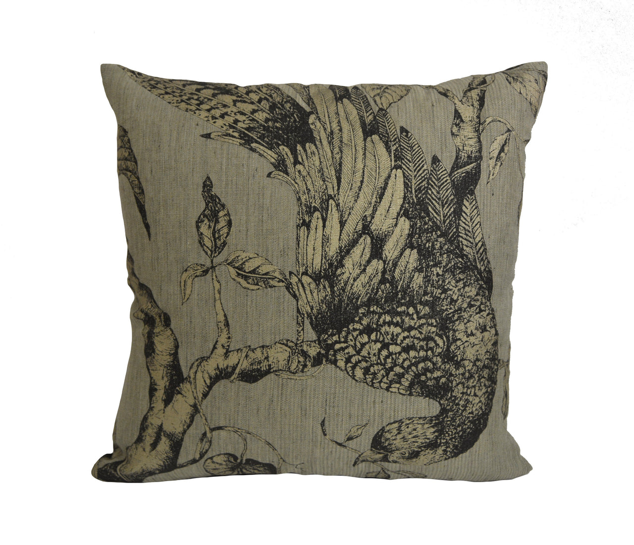 Zoffany - Darnley Toile - Empire Grey - Stunning Sophisticated Metallic Bird Cushion Cover - Handmade Throw Pillow Designer Home Decor