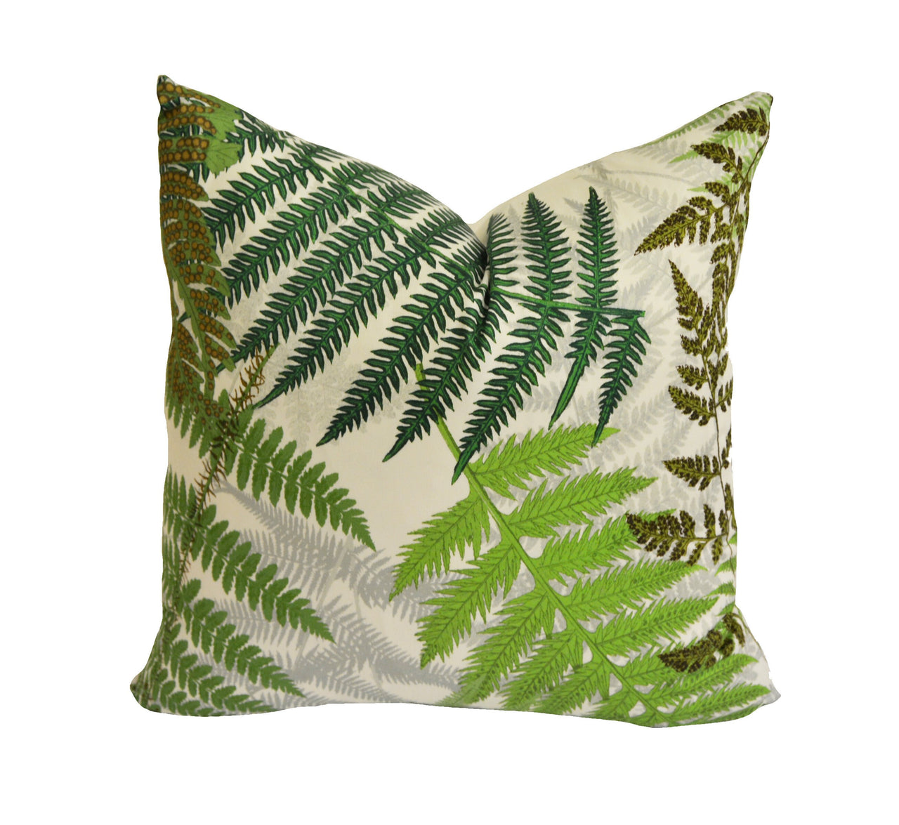 Schumacher - Fernarium - Green & Ivory - Imaginative Fern Fronds Designer Cushion Cover - Handmade Throw Pillow - Luxury Home Decor