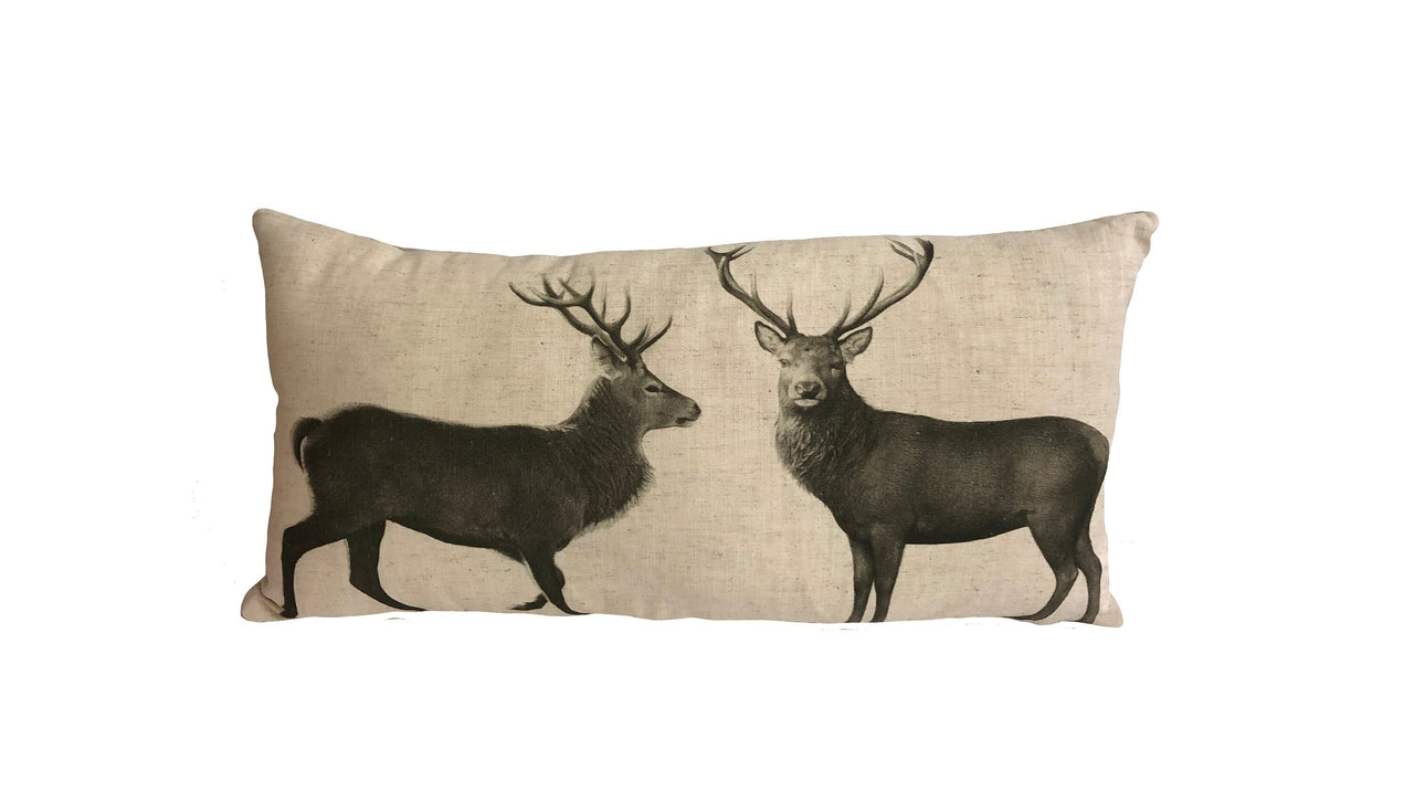 Sanderson - Evesham Deer - Linen / Chalk - Cushion Cover Throw Pillow Designer Home Decor