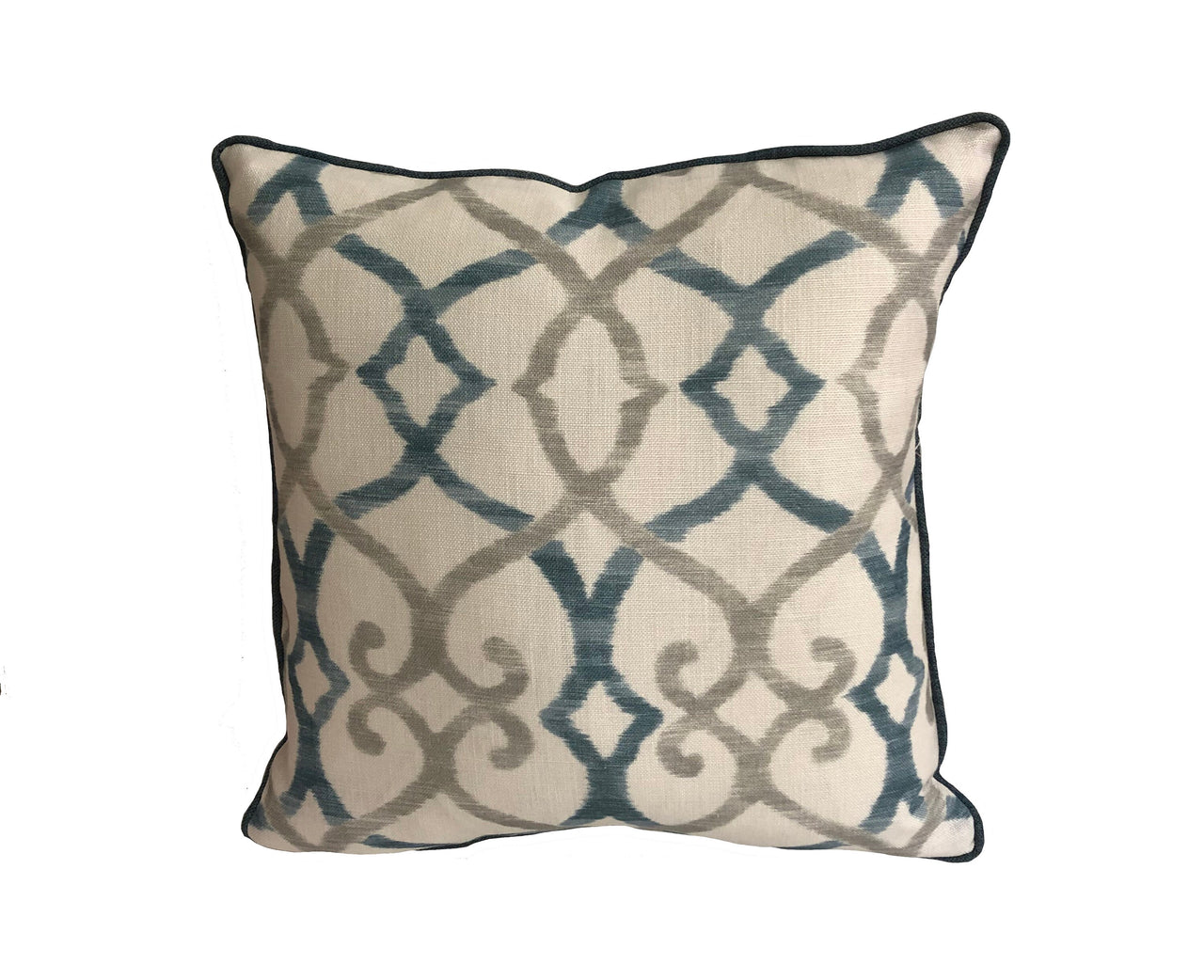 Jane Churchill - Colefax and Fowler - Silwood - Blue - Striking Trellis Print Cushion Cover - Handmade Throw Pillow Designer Home Decor