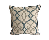 Thumbnail for Jane Churchill - Colefax and Fowler - Silwood - Blue - Striking Trellis Print Cushion Cover - Handmade Throw Pillow Designer Home Decor