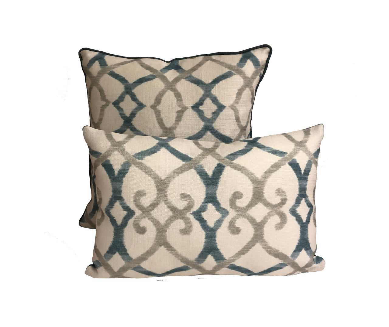 Jane Churchill - Colefax and Fowler - Silwood - Blue - Striking Trellis Print Cushion Cover - Handmade Throw Pillow Designer Home Decor