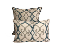 Thumbnail for Jane Churchill - Colefax and Fowler - Silwood - Blue - Striking Trellis Print Cushion Cover - Handmade Throw Pillow Designer Home Decor