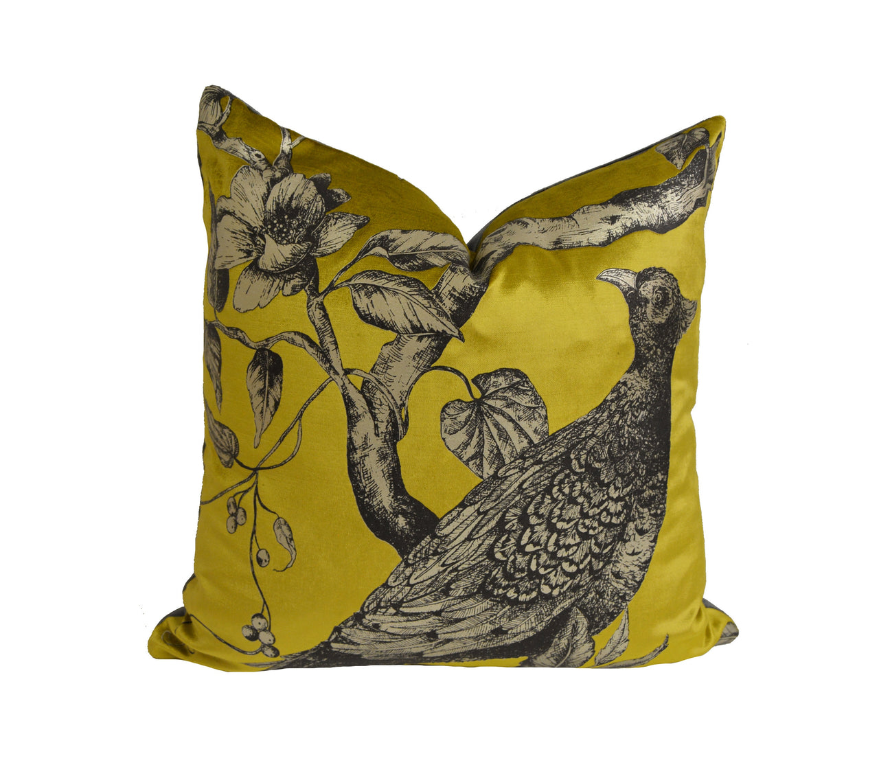 Zoffany - Darnley Toile Velvet - Tigers Eye - Stunning Sophisticated Metallic Bird Cushion Cover - Handmade Throw Pillow Designer Home Decor