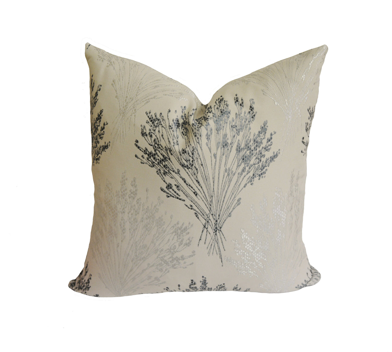 Ashley Wilde - Emmer - Sky - Chic Modern Metallic Floral Designer Cushion Cover - Luxury Throw Pillow - Handmade Home Decor