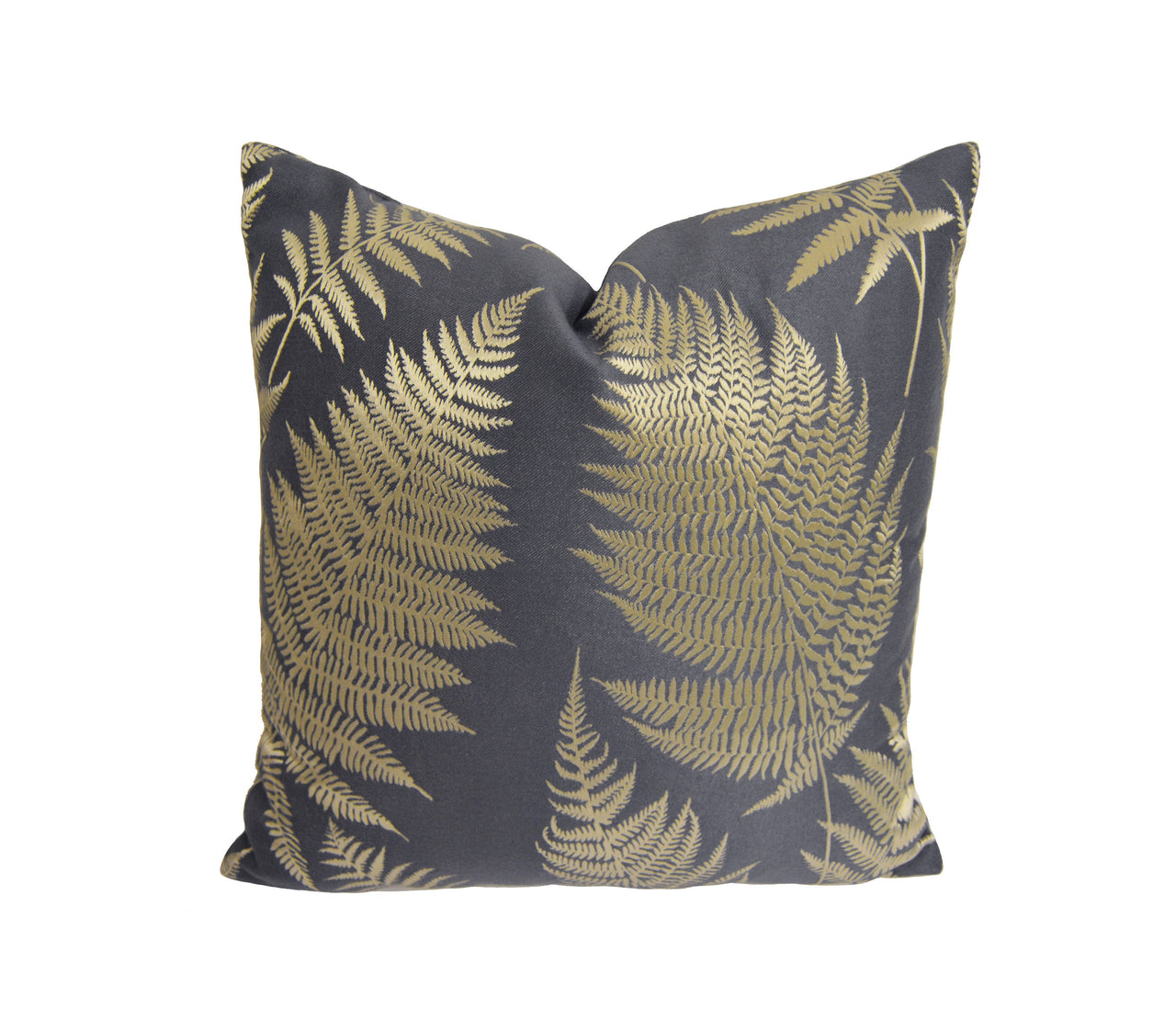 Ashley Wilde - Affinis - Danube - Modern Metallic Feather Fern Designer Cushion Cover - Luxury Throw Pillow - Handmade Home Decor