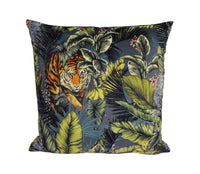 Thumbnail for Prestigious - Bengal Tiger - Twilight - Luxurious Maximalist Tropical Jungle Cushion Cover - Handmade Throw Pillow Designer Home Decor