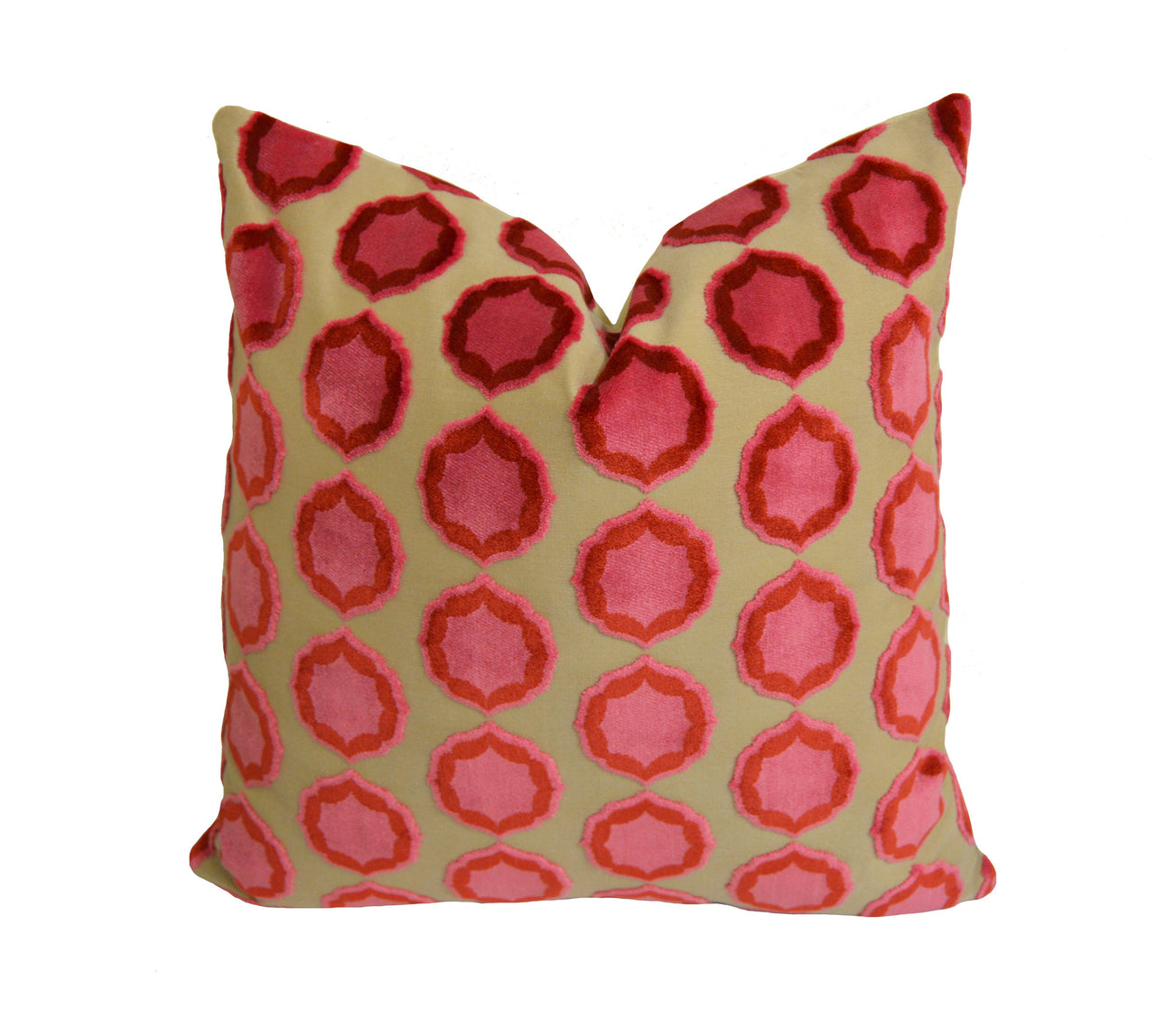 Manuel Canovas - Tiana - Rose / Orange -  Glamorous Designer Cut Velvet Cushion Cover - Handmade Throw Pillow - Designer Home Décor