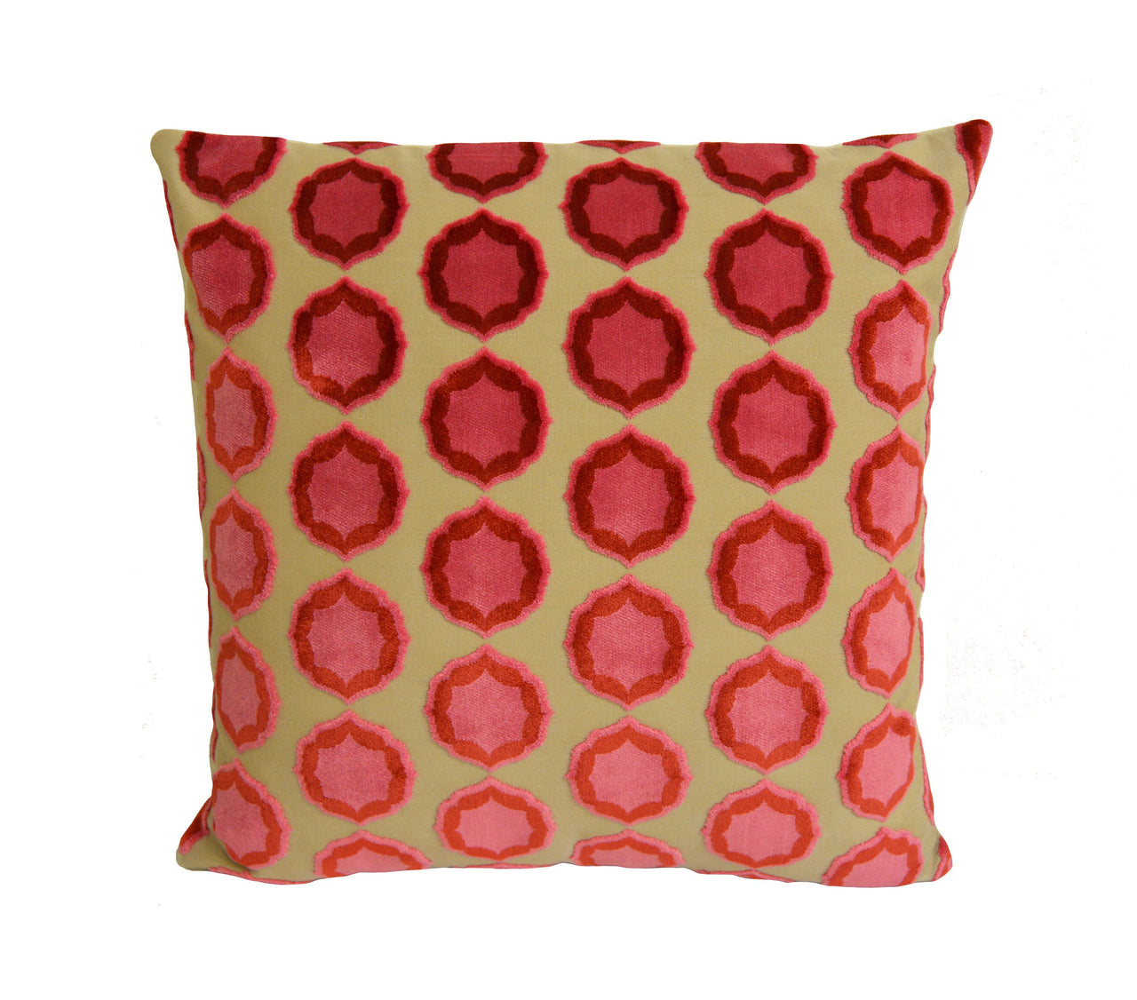 Manuel Canovas - Tiana - Rose / Orange -  Glamorous Designer Cut Velvet Cushion Cover - Handmade Throw Pillow - Designer Home Décor