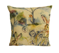 Thumbnail for Voyage - Grassmere - Sweetpea -  Sweet Countryside Fox & Hare Cushion Cover - Handmade Throw Pillow Designer Home Decor