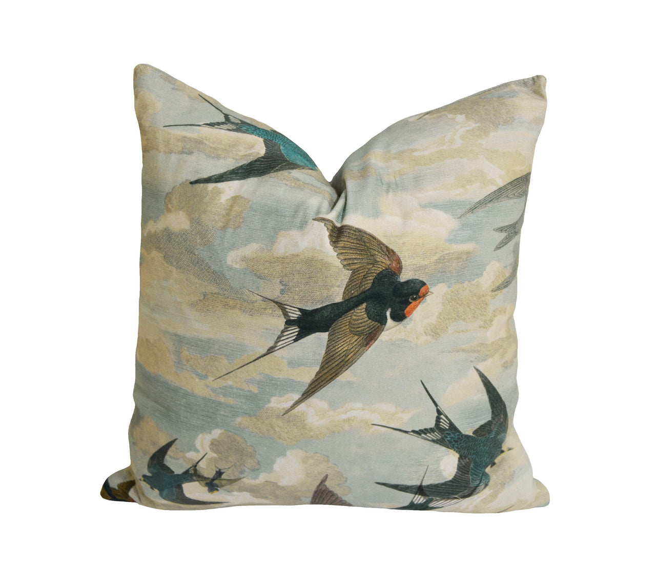 John Derian for Designers Guild - Chimney Swallows - Sky Blue - Cushion Cover Throw Pillow Designer Home Decor