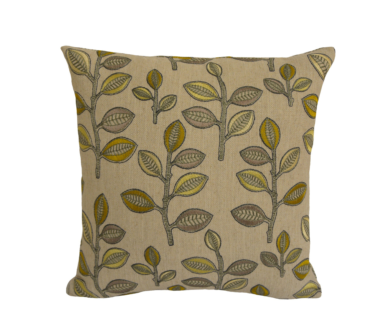 Prestigious - Bourton - Mimosa - Contemporary Embroidered Leaf Cushion Cover - Handmade Throw Pillow Designer Home Decor