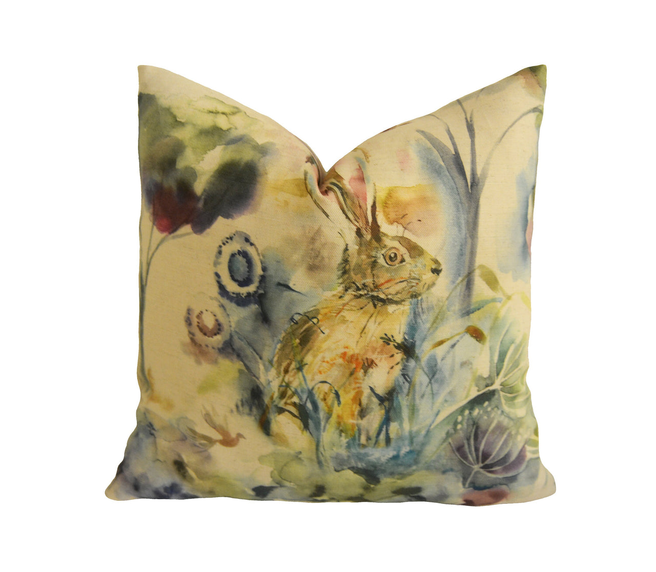 Voyage - Grassmere - Sweetpea -  Sweet Countryside Fox & Hare Cushion Cover - Handmade Throw Pillow Designer Home Decor