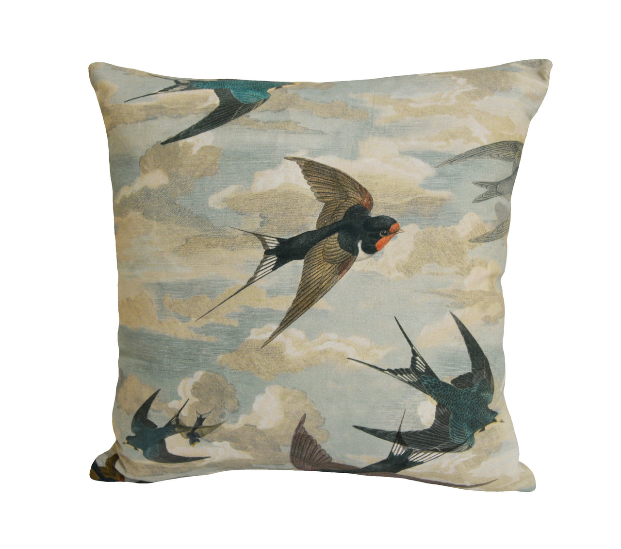 John Derian for Designers Guild - Chimney Swallows - Sky Blue - Cushion Cover Throw Pillow Designer Home Decor