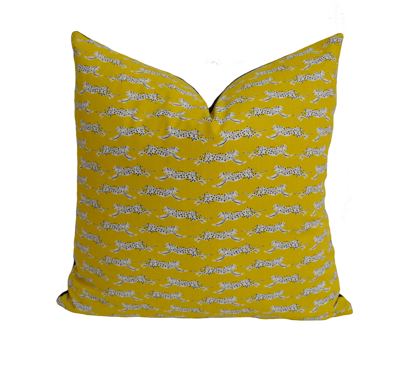 Schumacher - Leaping Leopards - Yellow - Sleek Chic Designer Leopard Cushion Cover - Handmade Throw Pillow - Luxury Home Decor