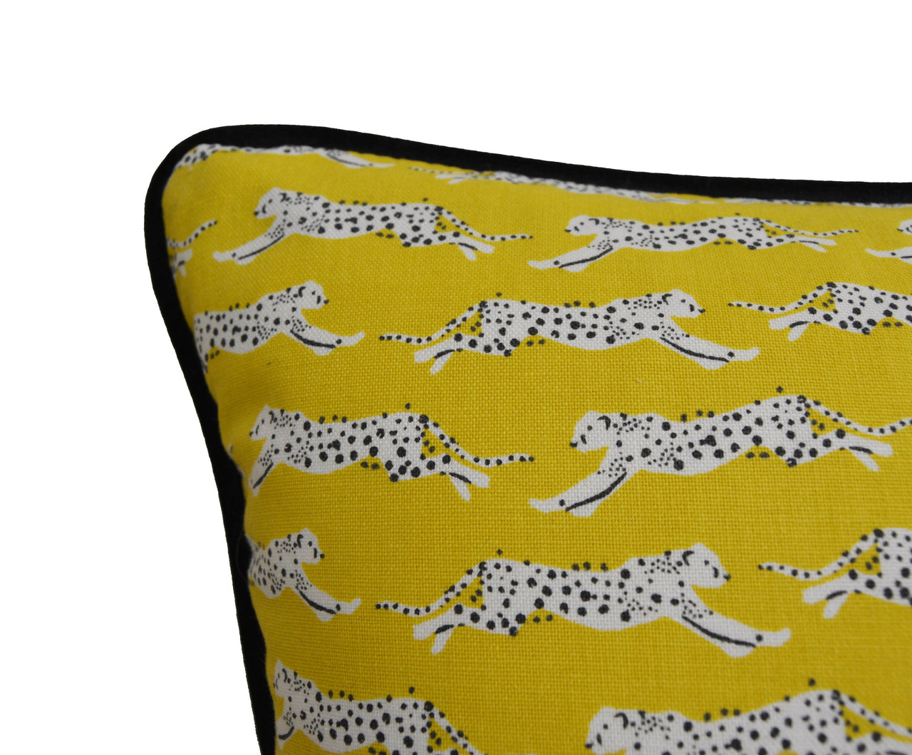 Schumacher - Leaping Leopards - Yellow - Sleek Chic Designer Leopard Cushion Cover - Handmade Throw Pillow - Luxury Home Decor