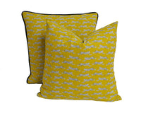 Thumbnail for Schumacher - Leaping Leopards - Yellow - Sleek Chic Designer Leopard Cushion Cover - Handmade Throw Pillow - Luxury Home Decor