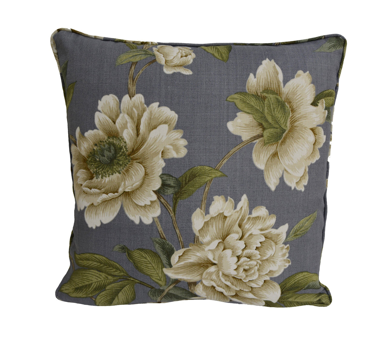 Colefax and Fowler - Giselle - Navy - Spectacular Floral Botanical Designer Cushion Cover - Handmade Throw Pillow Luxury Home Decor