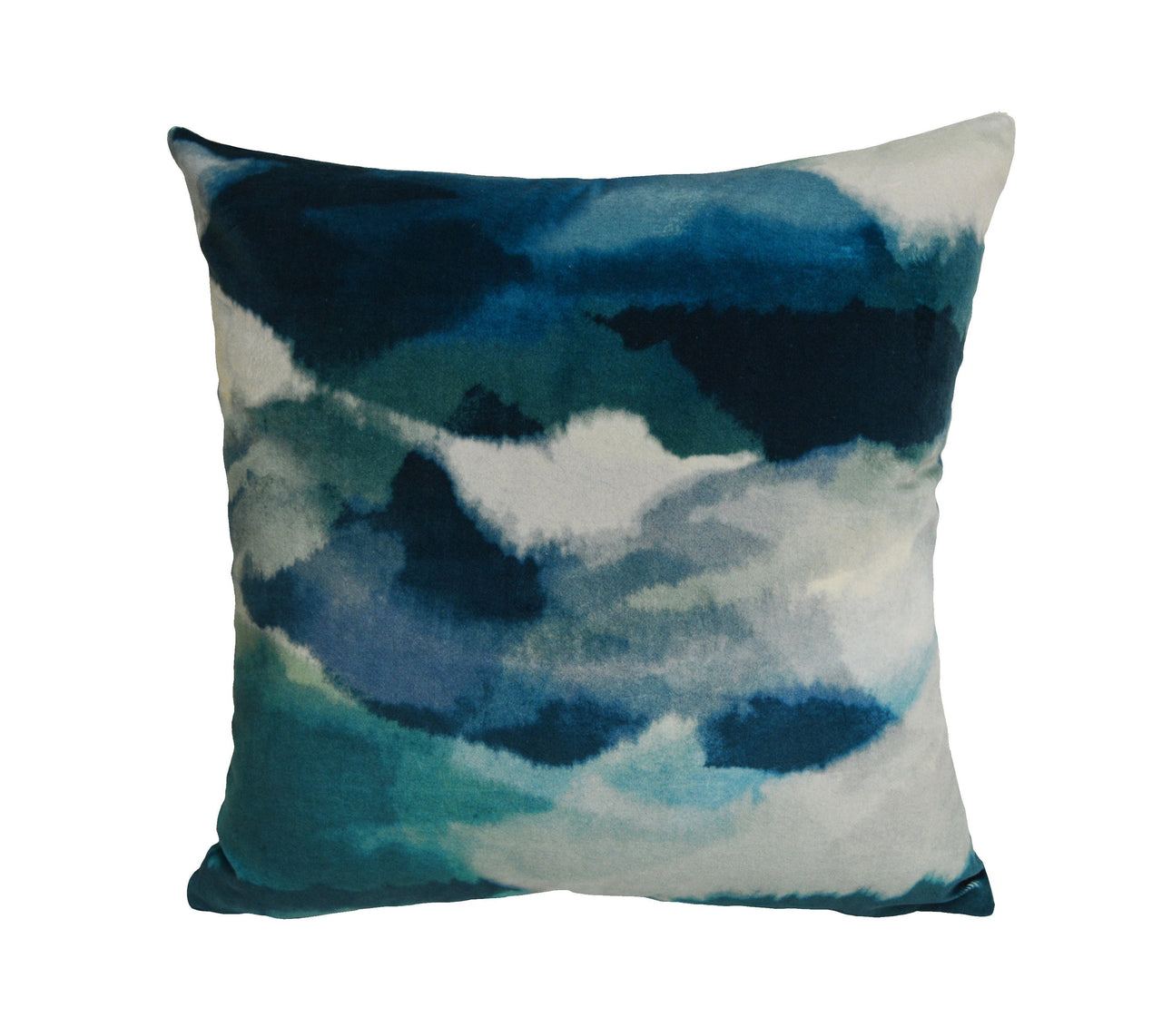 Harlequin - Minako - Emerald / Zest / Marine - Dramatic Landscape Velvet Cushion Cover Throw Pillow Designer Home Decor