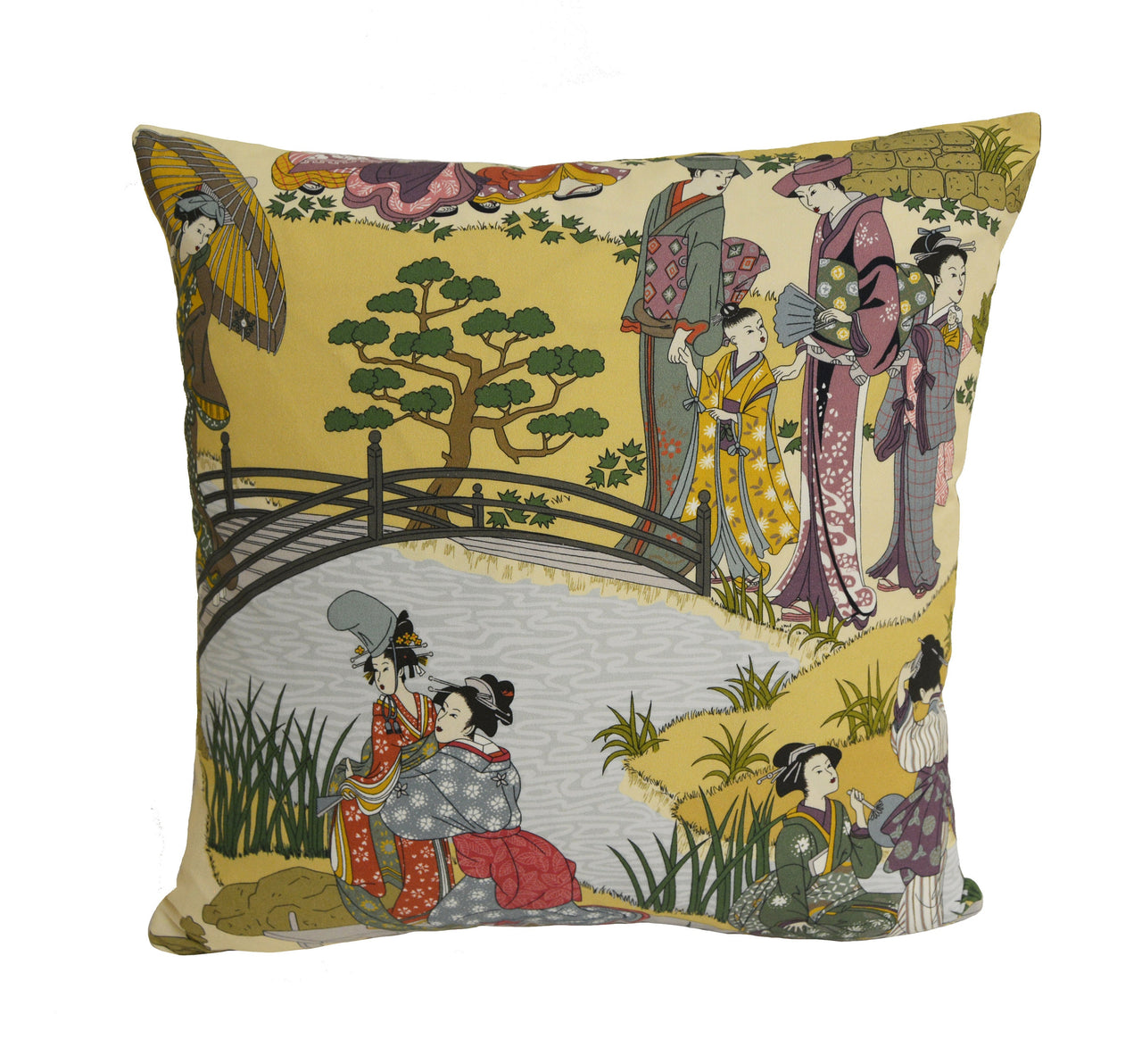 Manuel Canovas - Geishas - Epice - Intricate Japanese Garden Designer Cushion Cover - Handmade Throw Pillow - Designer Home Decor