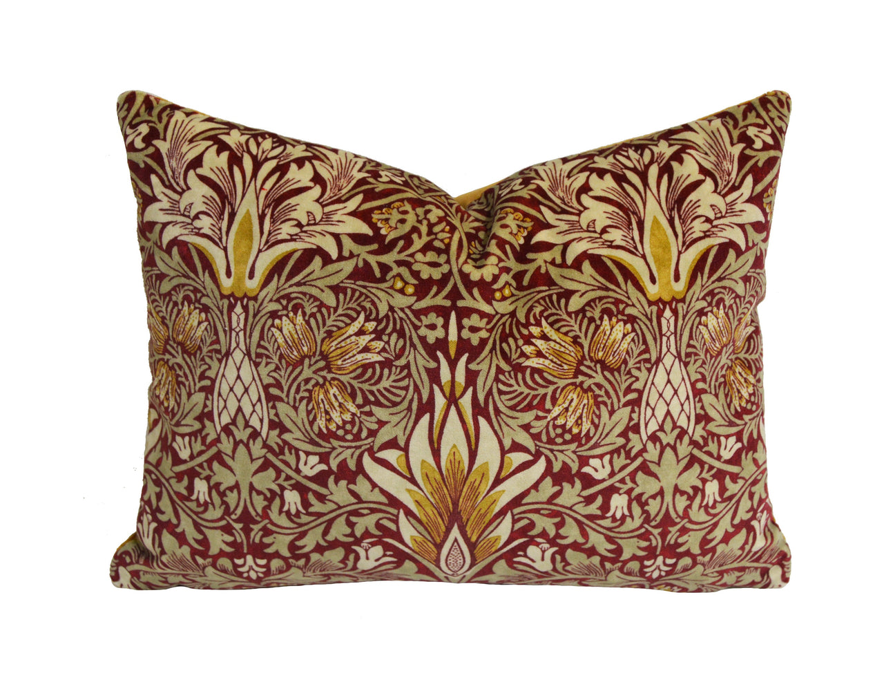 William Morris - Snakeshead Velvet - Crimson / Saffron - Cushion Cover Pillow Throw Designer Home Decor