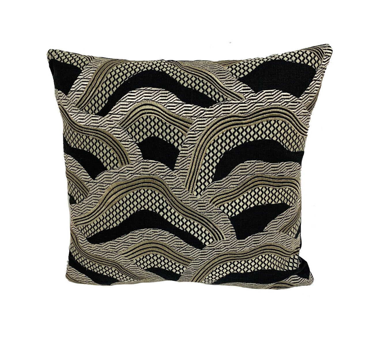 Brunschwig & Fils - Les Rizieres - Black / Gold - Cushion Cover Throw Pillow Stunning Designer Home Decor