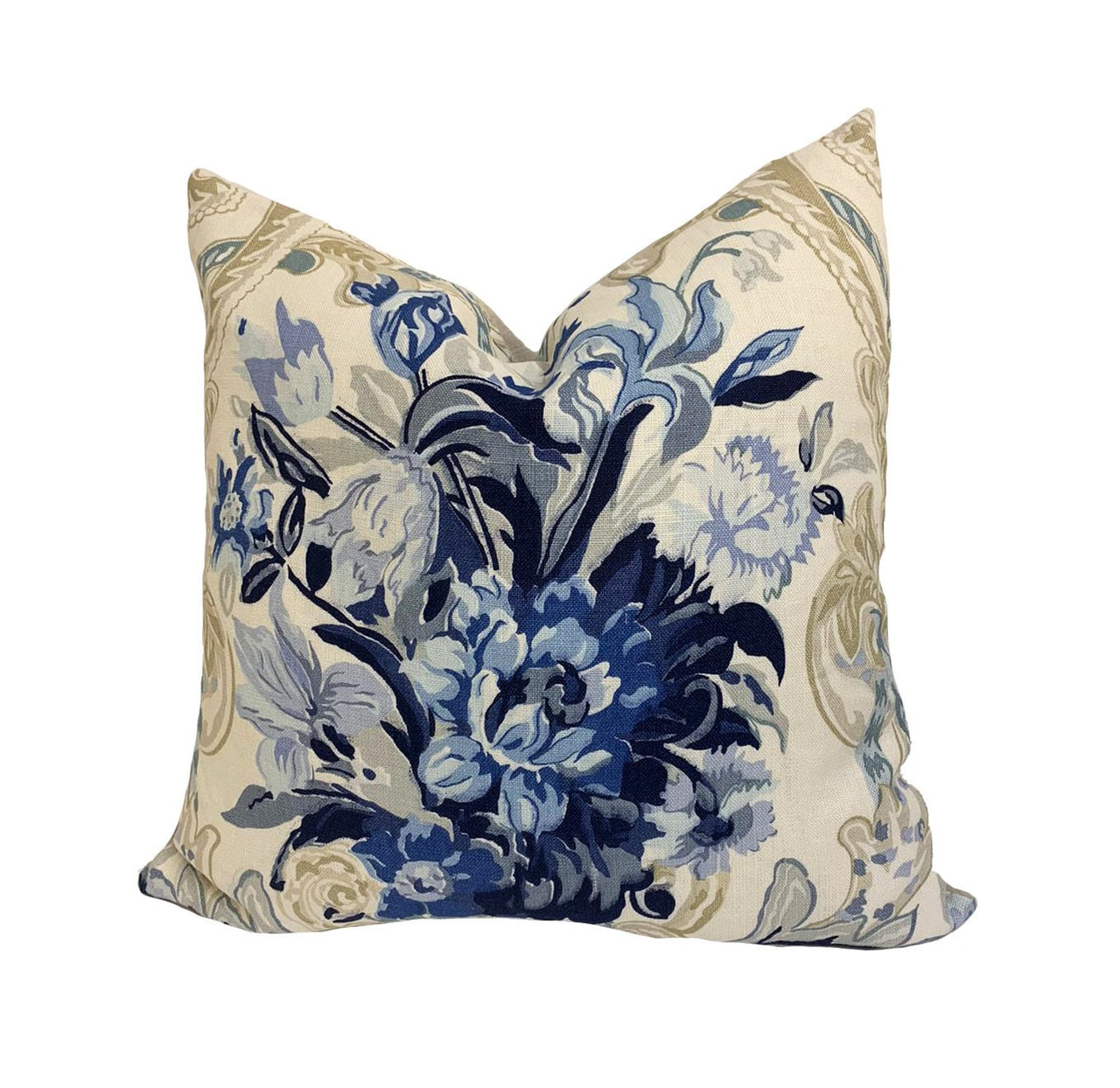 Schumacher - Aylesbury Vase - Delft - Traditional Romantic English Designer Cushion Cover - Handmade Throw Pillow Designer Home Decor