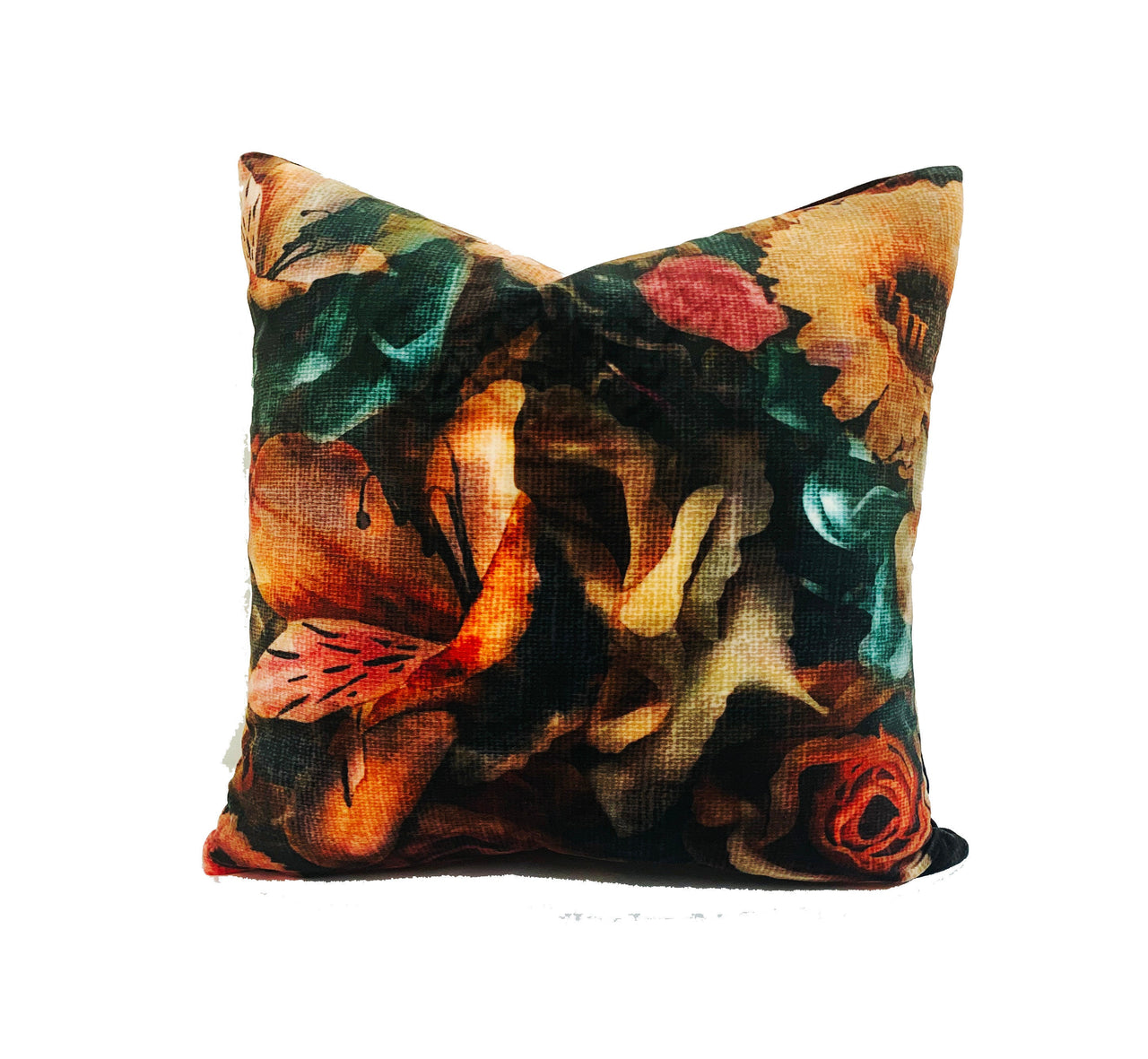 Fryetts - Monet Velvet - Teal - Cushion Cover Throw Pillow Designer Home Decor