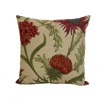 Thumbnail for ILiv - Acanthium - Garnet - Cosy Farmhouse Floral Thistle Cushion Cover - Handmade Throw Pillow - Designer Home Décor