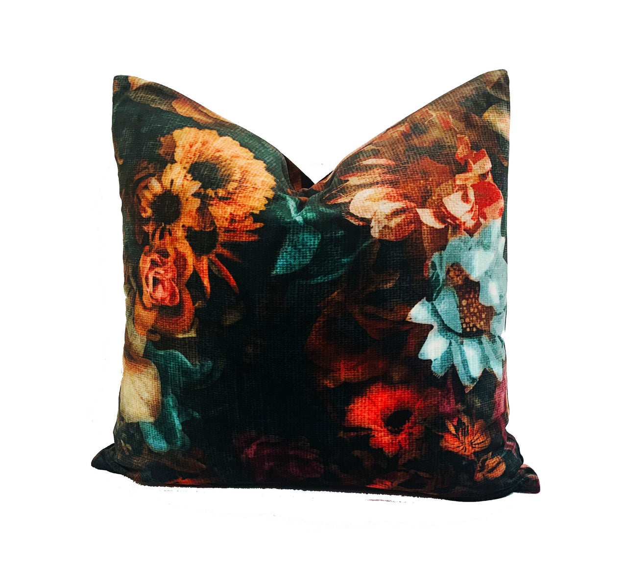 Fryetts - Monet Velvet - Teal - Cushion Cover Throw Pillow Designer Home Decor