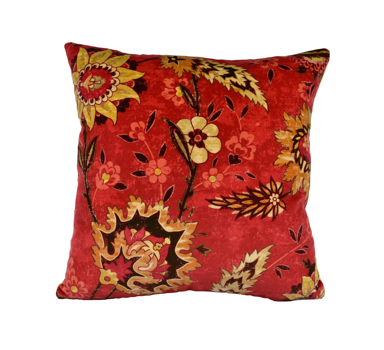 Colefax and Fowler - Solomon - Red - Stunning Bold Floral Velvet Cushion Cover - Handmade Throw Pillow Luxury Home Decor